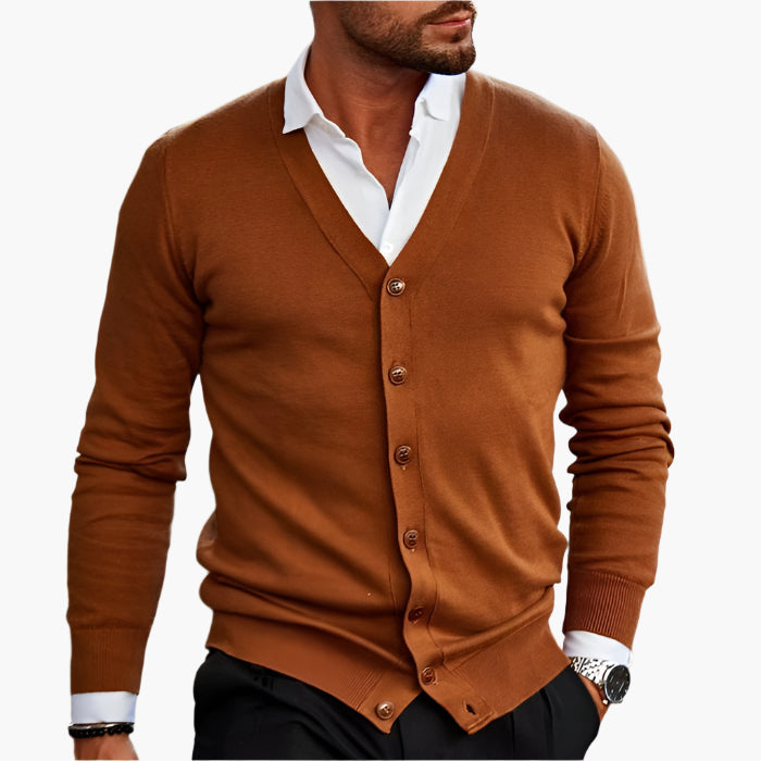 Herren Cardigan – Eleganter Business & Casual Strickpullover mit Knopfleiste und V-Ausschnitt