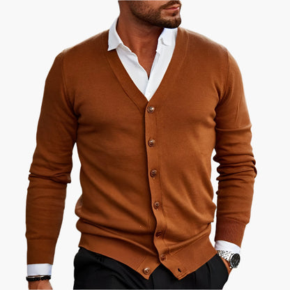 Herren Cardigan – Eleganter Business & Casual Strickpullover mit Knopfleiste und V-Ausschnitt