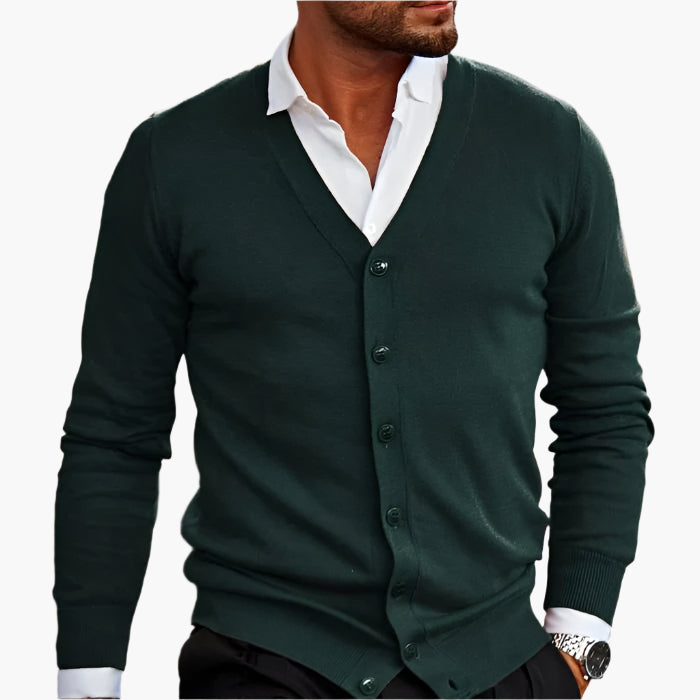 Herren Cardigan – Eleganter Business & Casual Strickpullover mit Knopfleiste und V-Ausschnitt