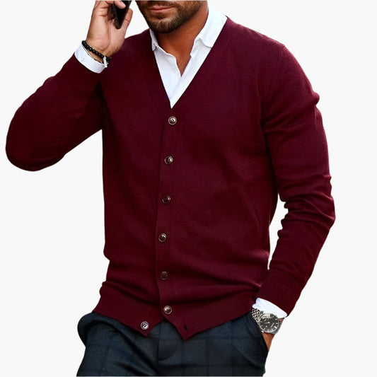Herren Cardigan – Eleganter Business & Casual Strickpullover mit Knopfleiste und V-Ausschnitt