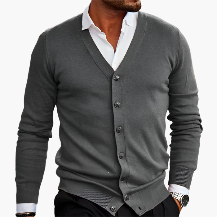 Herren Cardigan – Eleganter Business & Casual Strickpullover mit Knopfleiste und V-Ausschnitt