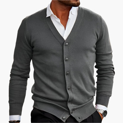 Herren Cardigan – Eleganter Business & Casual Strickpullover mit Knopfleiste und V-Ausschnitt