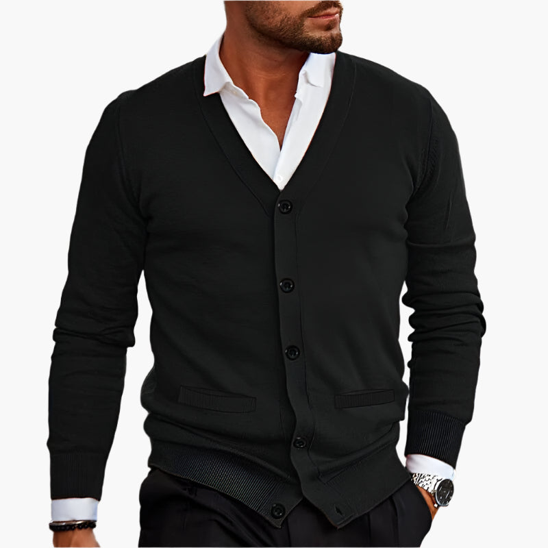 Herren Cardigan – Eleganter Business & Casual Strickpullover mit Knopfleiste und V-Ausschnitt
