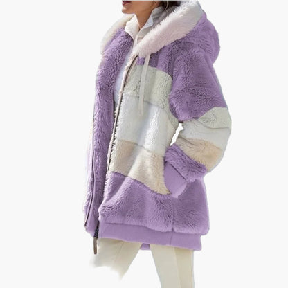 Damen Winterjacke mit Kapuze und Reißverschluss – Kuscheliger Freizeitmantel für kalte Tage