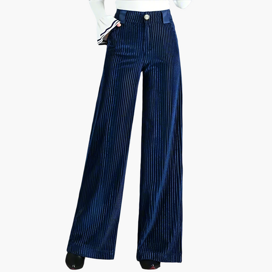 Damen Cord Schlaghose Elegant Weites Bein Freizeit Business
